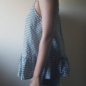 Checkered blouse top
